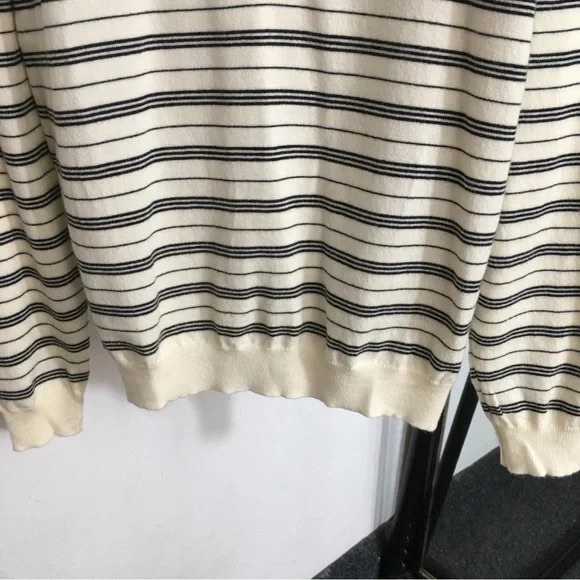 Miu Miu Black and Cream Striped Polo Long Sleeve - Picture 7 of 7
